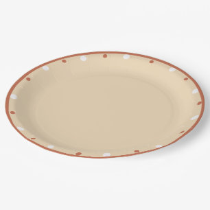 Sand Terra Cotta White Polka Dots Paper Plates