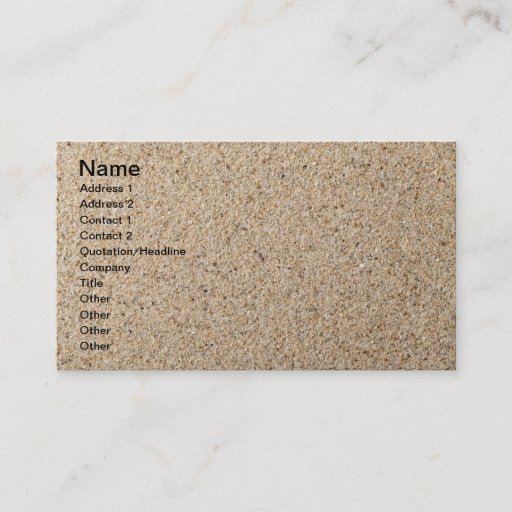 Customizable Sand Texture For Background Business Card
