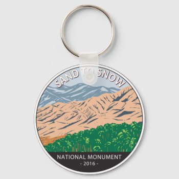 Sand To Snow National Monument California Vintage Keychain by Kris_and_Friends at Zazzle