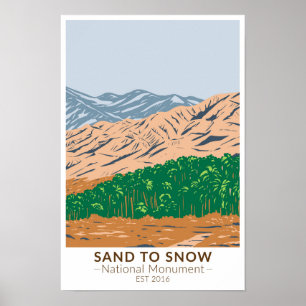 Sand to Snow National Monument California Vintage Poster