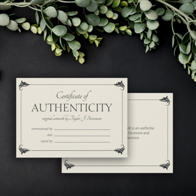 Sand Vintage Larger Certificate of Authenticity (Creator Uploaded)