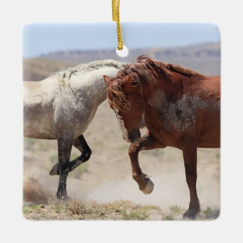 Sand Wash Basin Wild Horses Ceramic Ornament