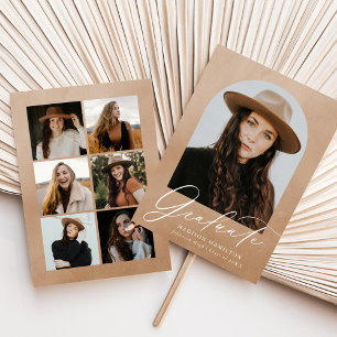 Sand Watercolor Arch 7 Photo Collage Graduation Announcement