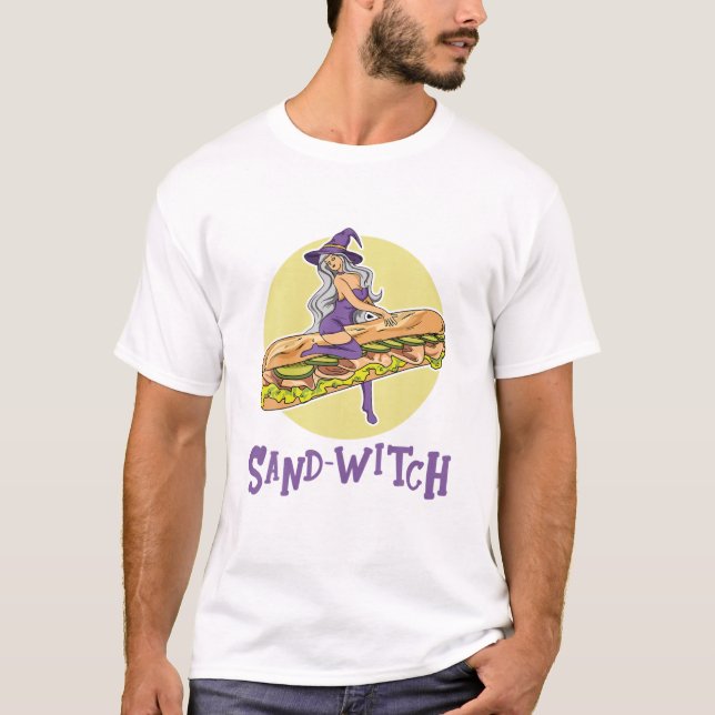 Sand-Witch Pun For A Witch Fan T-Shirt (Front)