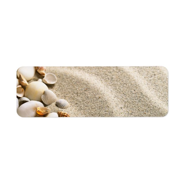 Sand With Shells And Stones. Beach Composition Label (Front)
