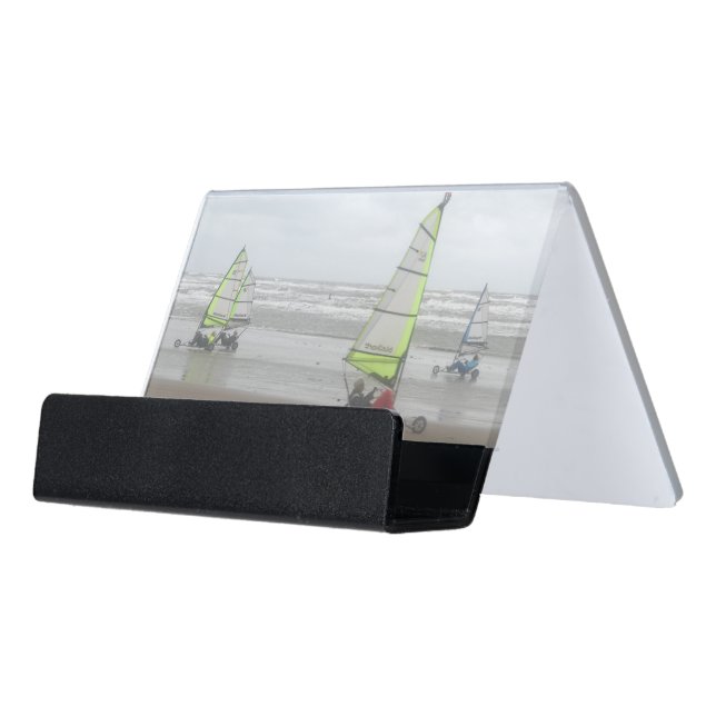 Sand Yachting Desk Business Card Holder (Angled Front)