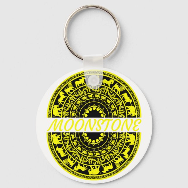 Sandakada pahana -Sri Lanka traditional moonstone  Keychain (Front)
