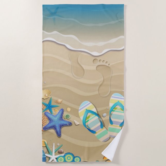 Sandal Beach Beach Towel (Front)