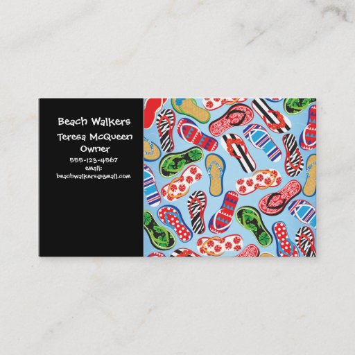 Customizable Sandal Flip Flop Business Cards