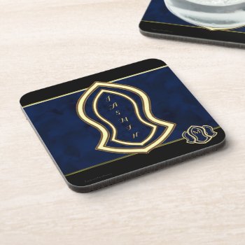 Sandal Of The Prophet (blue) Marble & Gold Beverage Coaster by HennaHarmony at Zazzle