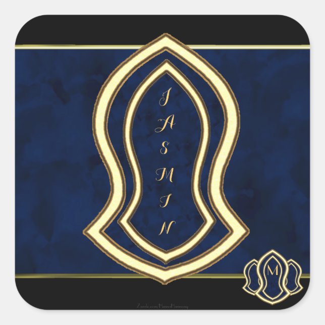 Sandal Of The Prophet (Blue) Marble & Gold Square Sticker (Front)
