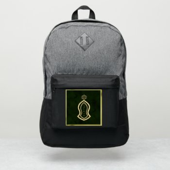 Sandal Of The Prophet (green) Marble & Gold Port Authority® Backpack by HennaHarmony at Zazzle