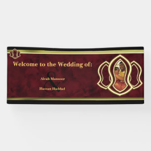 Sandal Of The Prophet -Red Marble & Gold- Monogram Banner