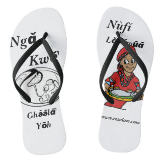 sandale, sandalette, slippers en langue nufi