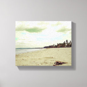 Sandals on Tropical Beach Canvas Print