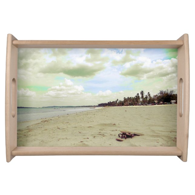 Sandals on Tropical Beach Serving Tray (Front)