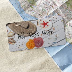 Sandals, Seashells and Starfish at the Beach License Plate