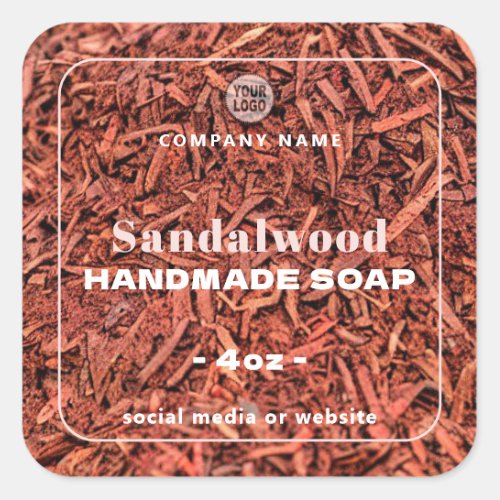 Sandalwood Handmade Soap Square Sticker