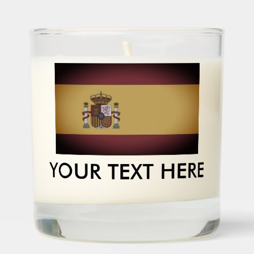Sandalwood scent candle with vintage Spanish flag