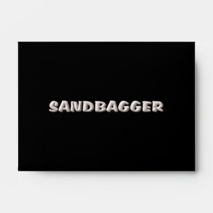 Sandbagger black small envelope center