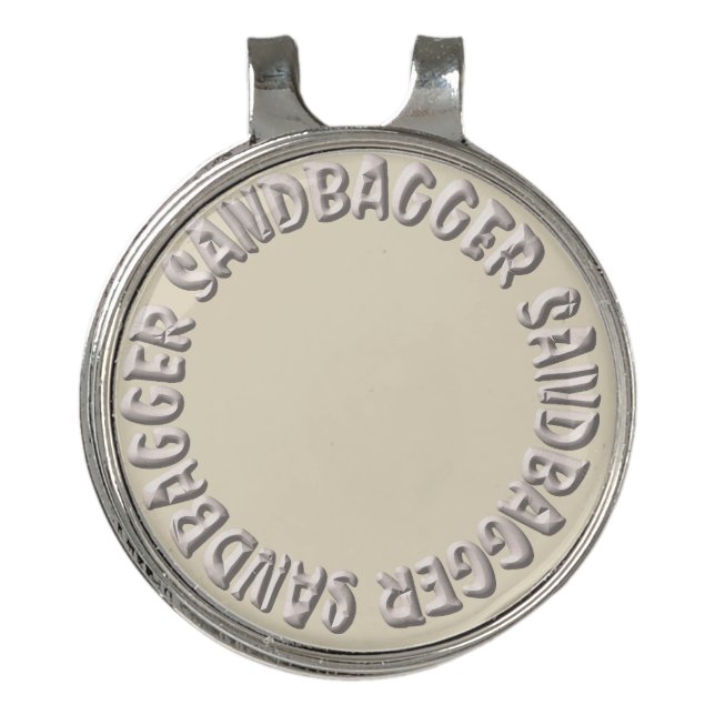 Sandbagger circle cream hat clip (Front)