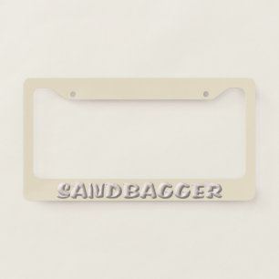 Sandbagger cream license plate frame A