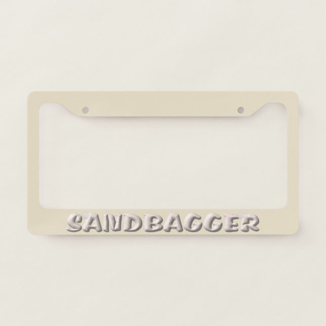 Sandbagger cream license plate frame A (Front)