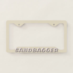 Sandbagger cream license plate frame B