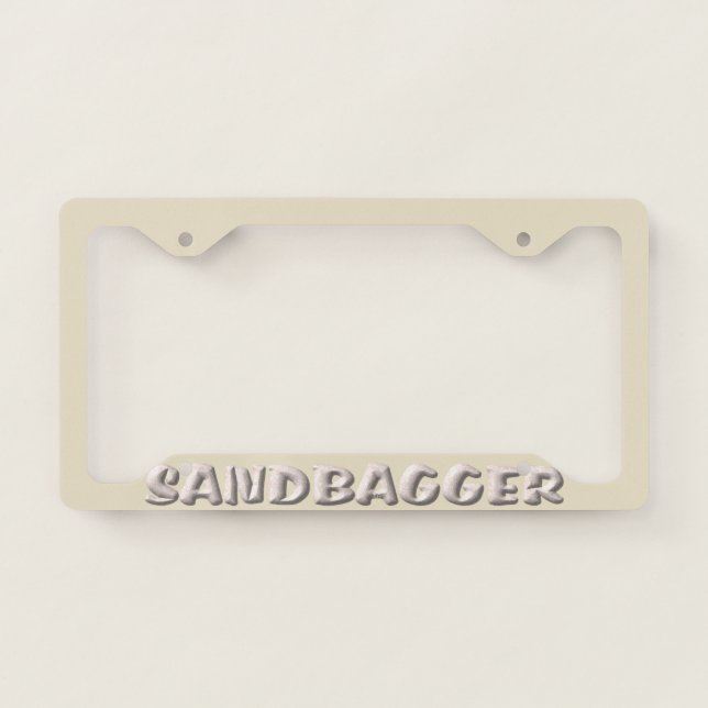 Sandbagger cream license plate frame B (Front)