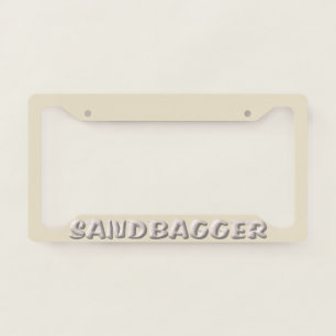Sandbagger cream license plate frame C