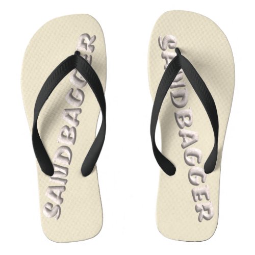 Sandbagger cream wide flip flops