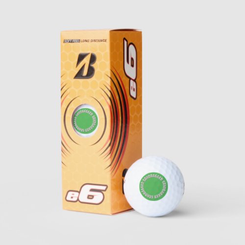 Sandbagger green Bridgestone e6 golf balls 3 pk