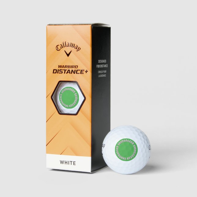 Sandbagger green Callaway Warbird golf balls 3 pk (Packaging)