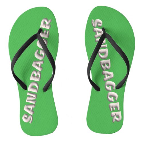 Sandbagger green flip flops