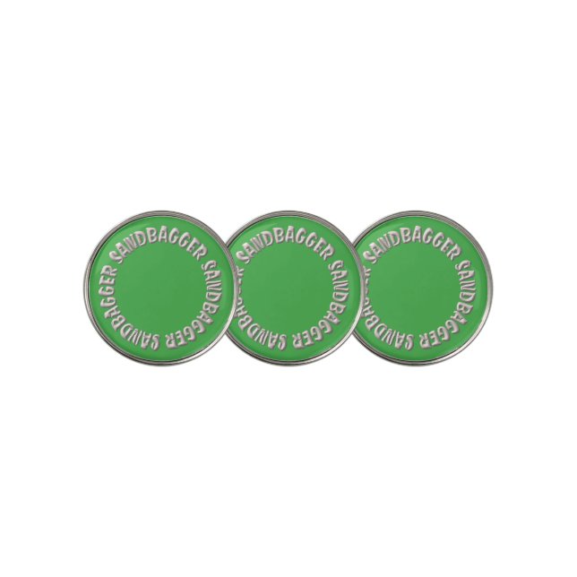 Sandbagger green golf ball markers (3 Up)