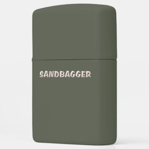 Sandbagger green matte Zippo lighter