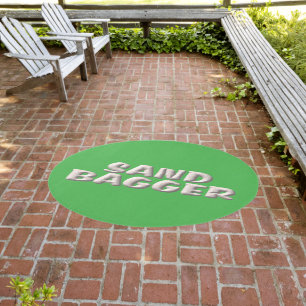 Sandbagger green outdoor round rug