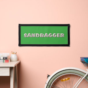 Sandbagger green rectangle pennant banner