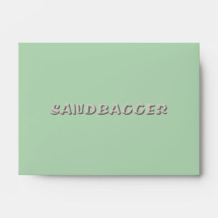 Sandbagger green small envelope center