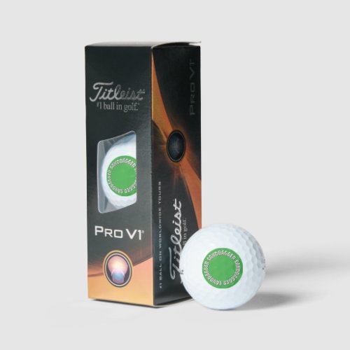 Sandbagger green Titleist Pro V1 golf balls 3 pk