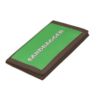 Sandbagger green wallet brown trim