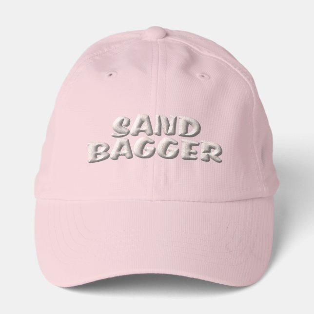 Sandbagger pink performance golf cap (Front)