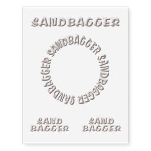 Sandbagger sand color temporary tattoo 4 or 6