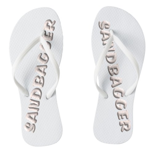Sandbagger white flip flops