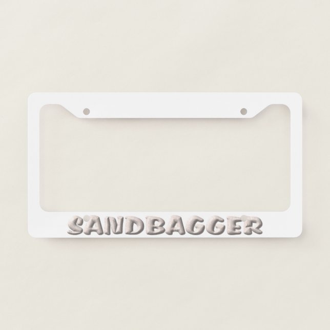 Sandbagger white license plate frame A (Front)