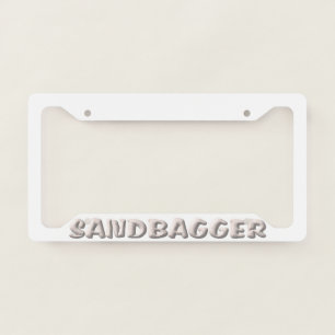 Sandbagger white license plate frame C