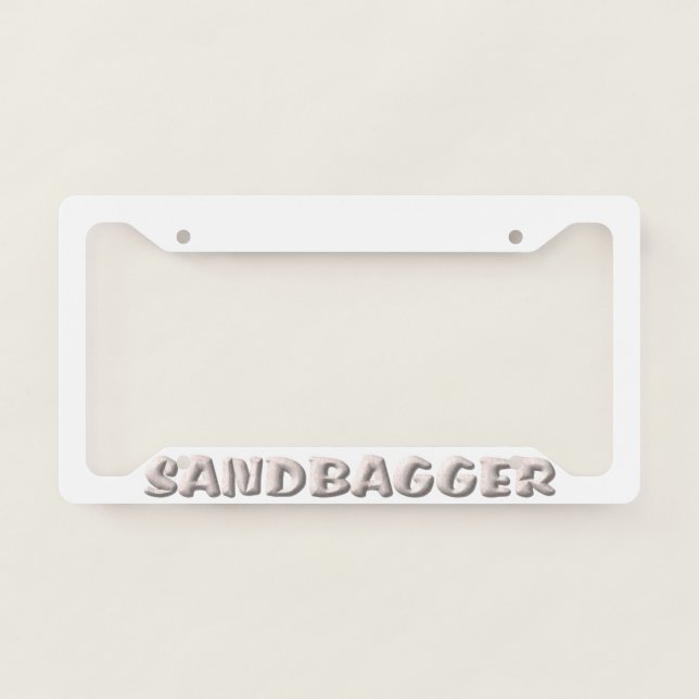 Sandbagger white license plate frame C (Front)