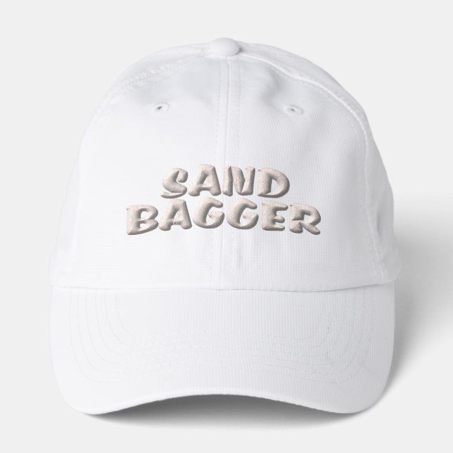 Sandbagger white performance golf cap (Front)