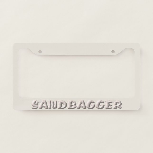 Sandbagger white sands license plate frame A (Front)