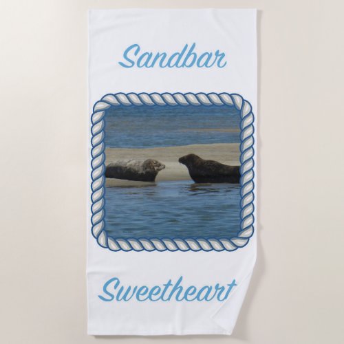 Sandbar Sweethearts Beach Towel